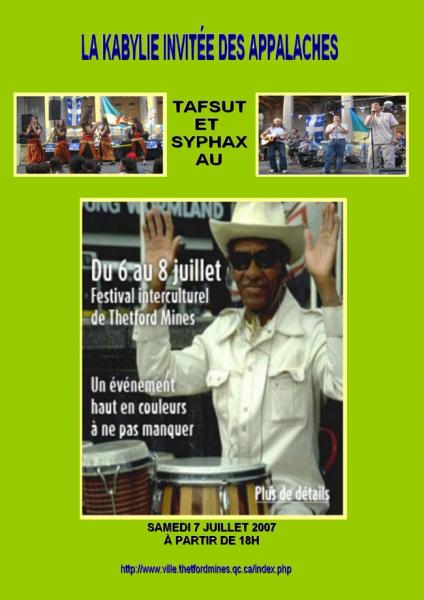 TAFSUT AU FESTIVAL INTERCULTUREL DE THERDFORD-MINES