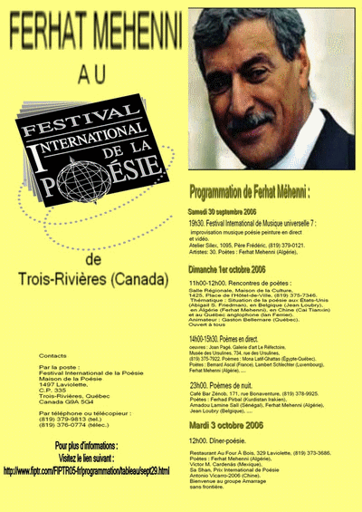 FESTIVAL INTERNATIONAL DE LA PO�SIE